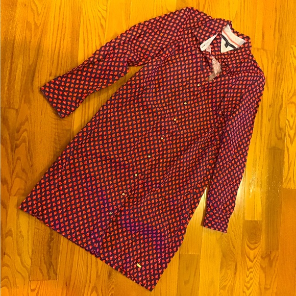 Tommy Hilfiger Shirt Dress M Med Poppy Poppies - Picture 1 of 12